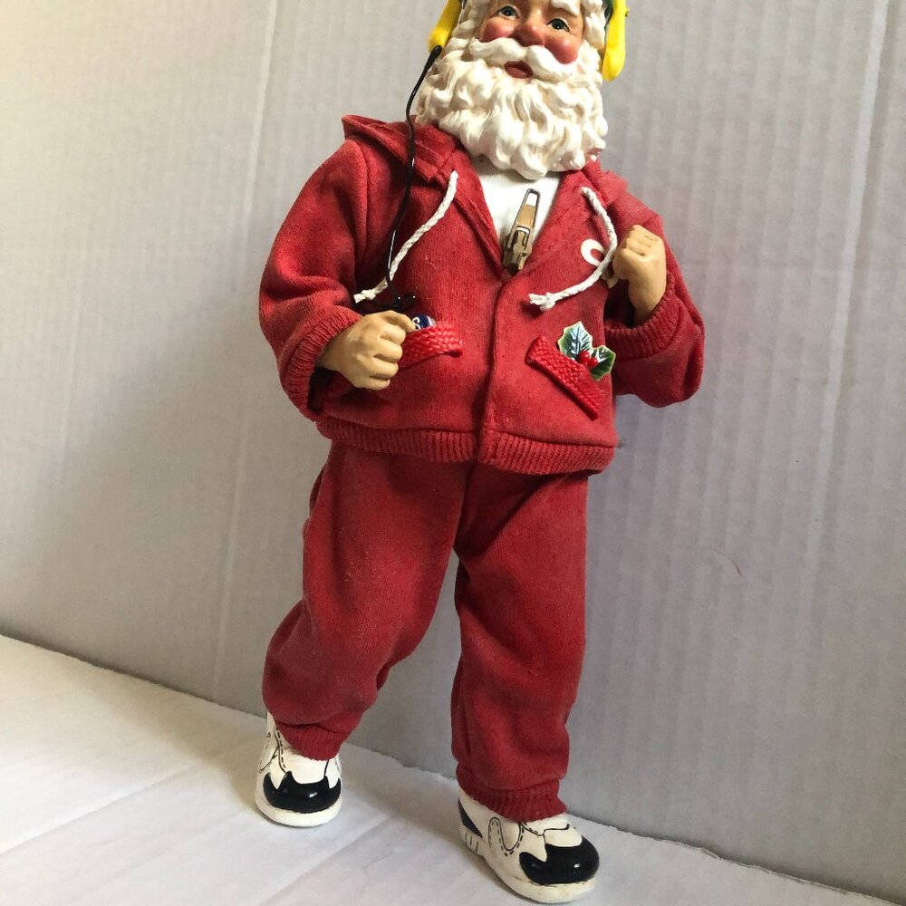 Clothtique Possible Dreams Santa 11" VG vintage North Pole Athletic Club